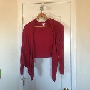 Hooded cropped cardigan